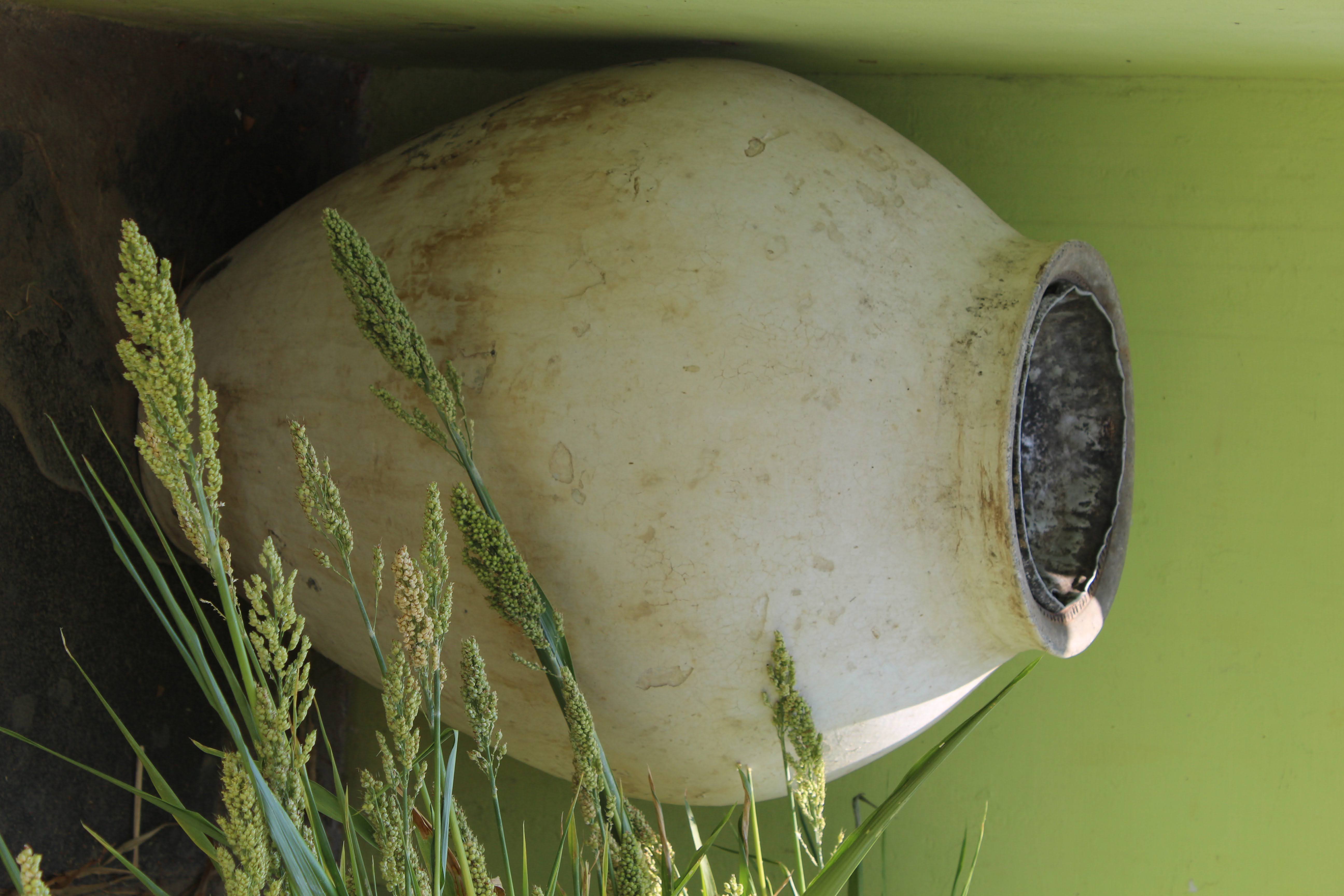 Traditional grain storage clay jar